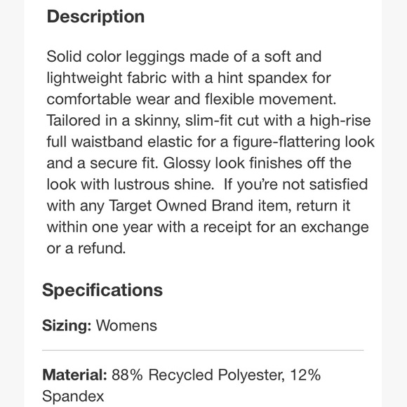 NWOT Wild Fable Black Leggings - Picture 4 of 4